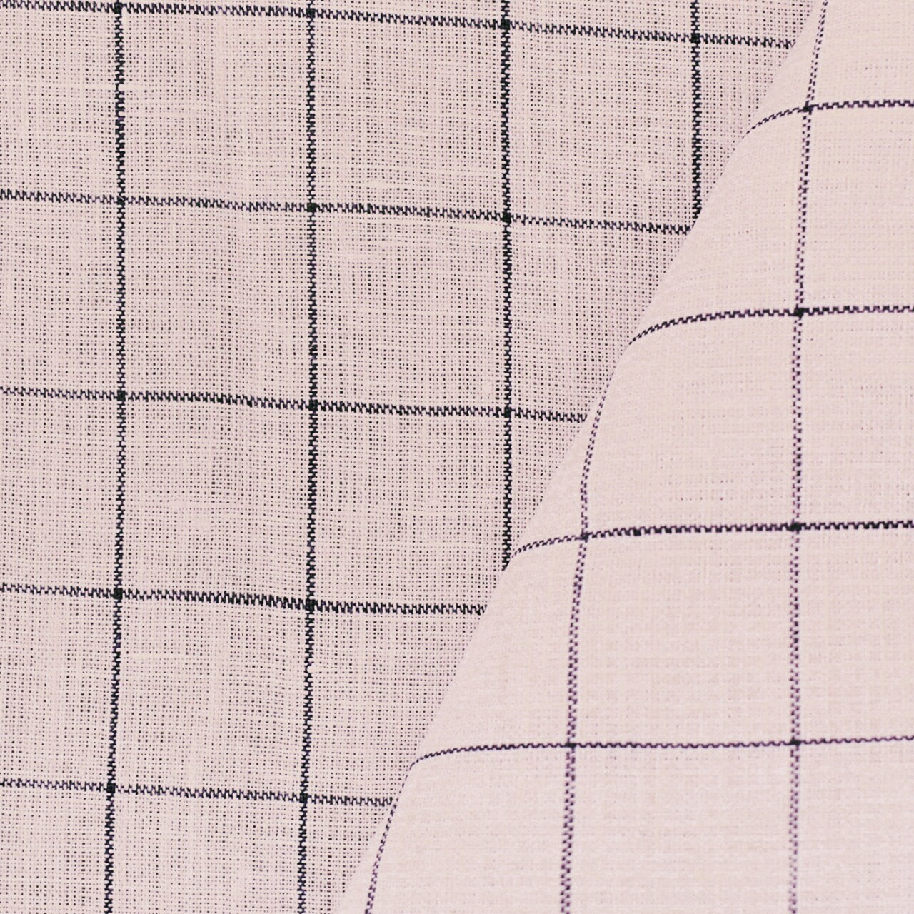 Pink-Deep Gray-White Spence Bryson Check Grid Irish Linen Woven Fabric By the Yard